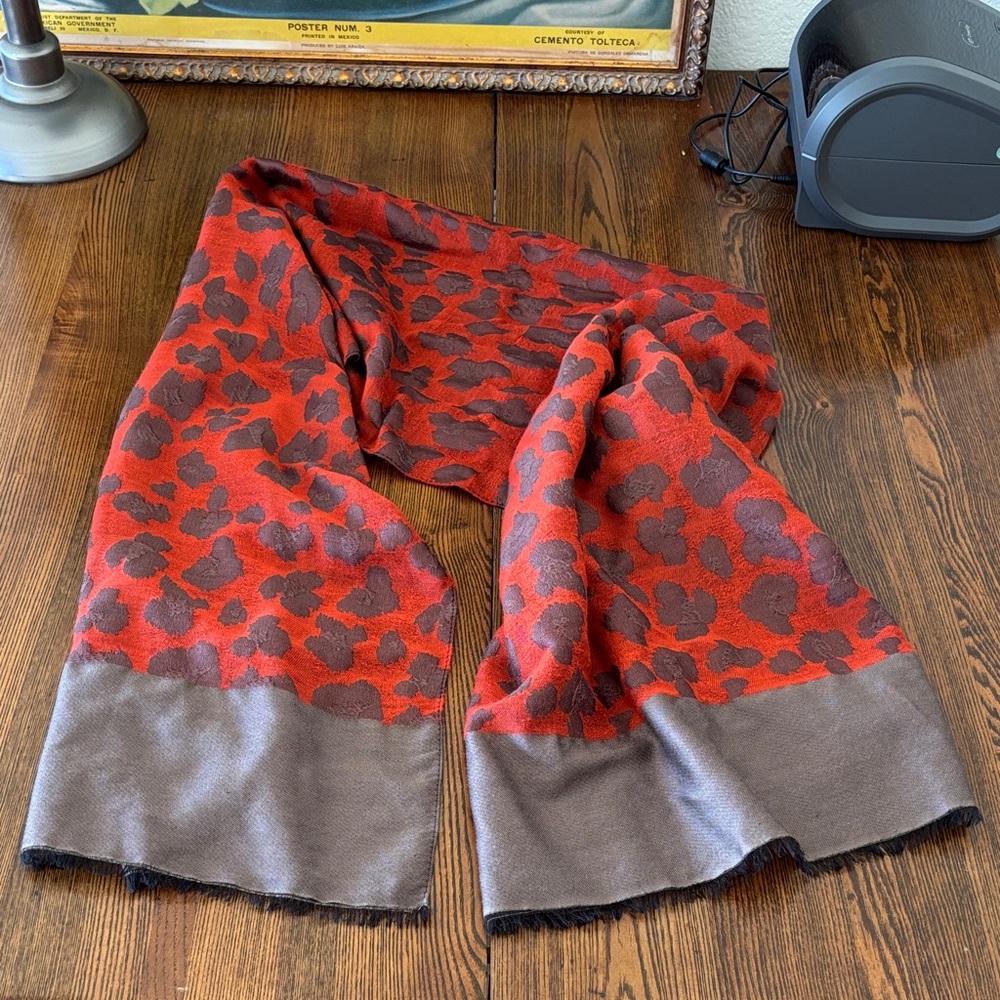 Marc Rozier Paris Silk/Wool Patterned Scarf